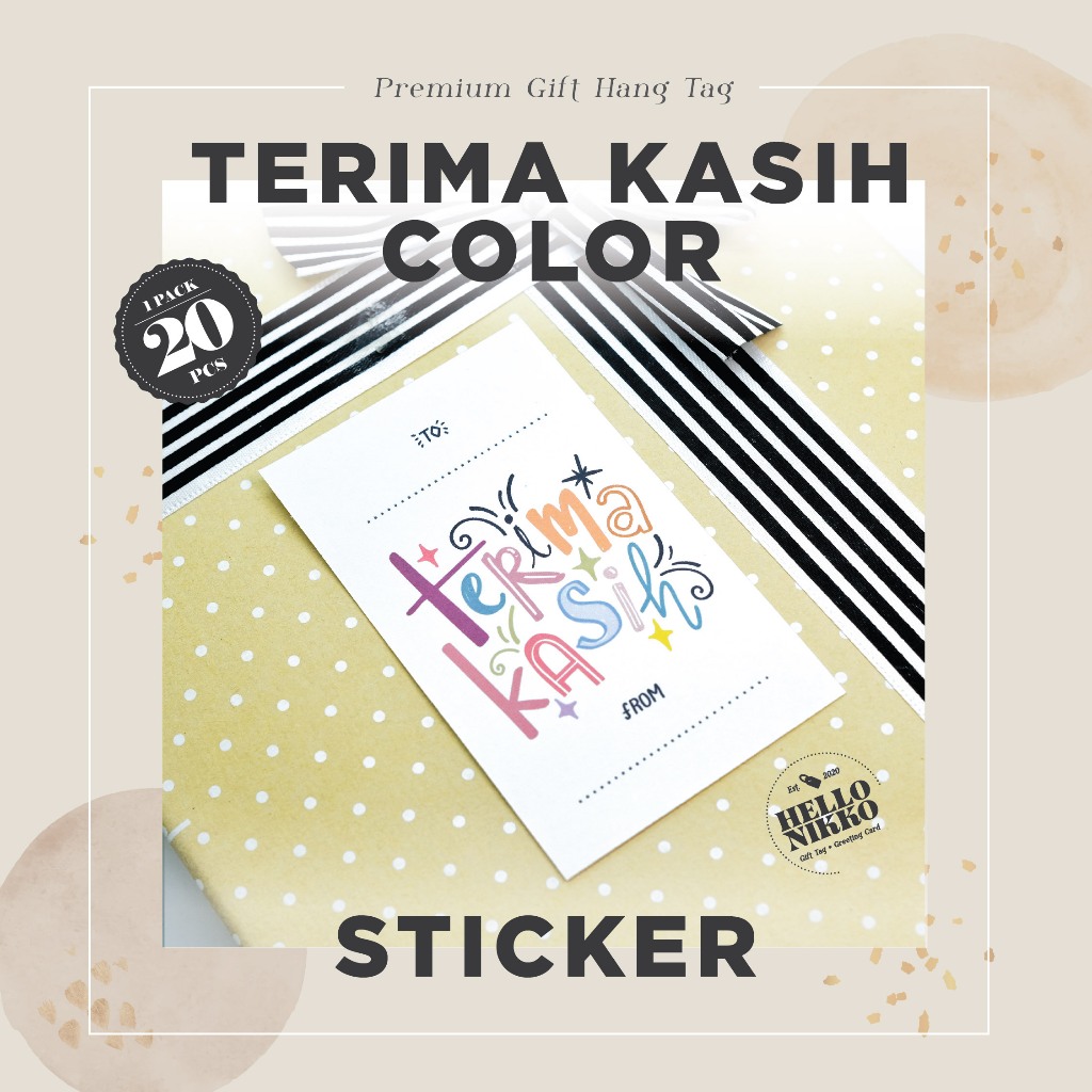 

Terima Kasih Color Sticker Hampers ulang tahun kartu ucapan kado birthday bday guru perpisahan tag