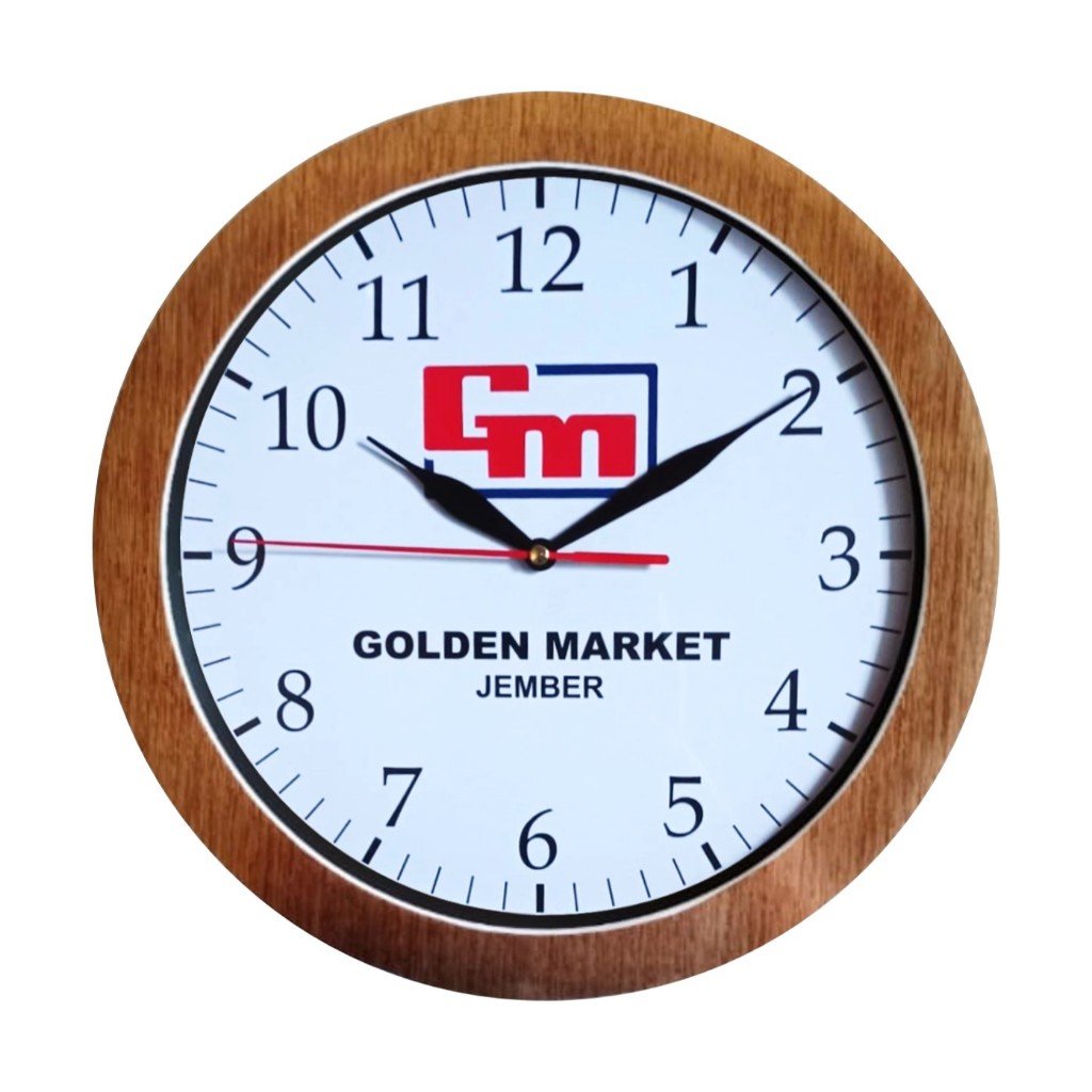 Pantronic Jam Dinding Custom Logo Perusahaan Souvenir Merchandise Jam Dinding 30cm
