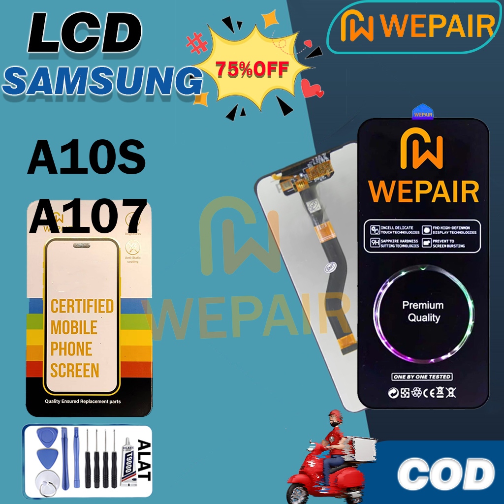 Layar LCD HP Ori SAMSUNG A10S/A107 WEPAIR LCD Fullset Original 100% +Bebas Toolkit untuk Perbaik+Gar