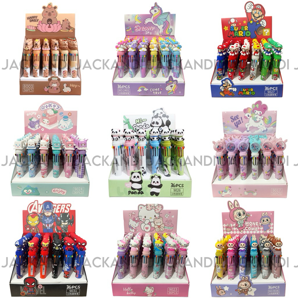 

GROSIR Paket Usaha Pulpen Anak 10 Warna Set isi 36 pcs