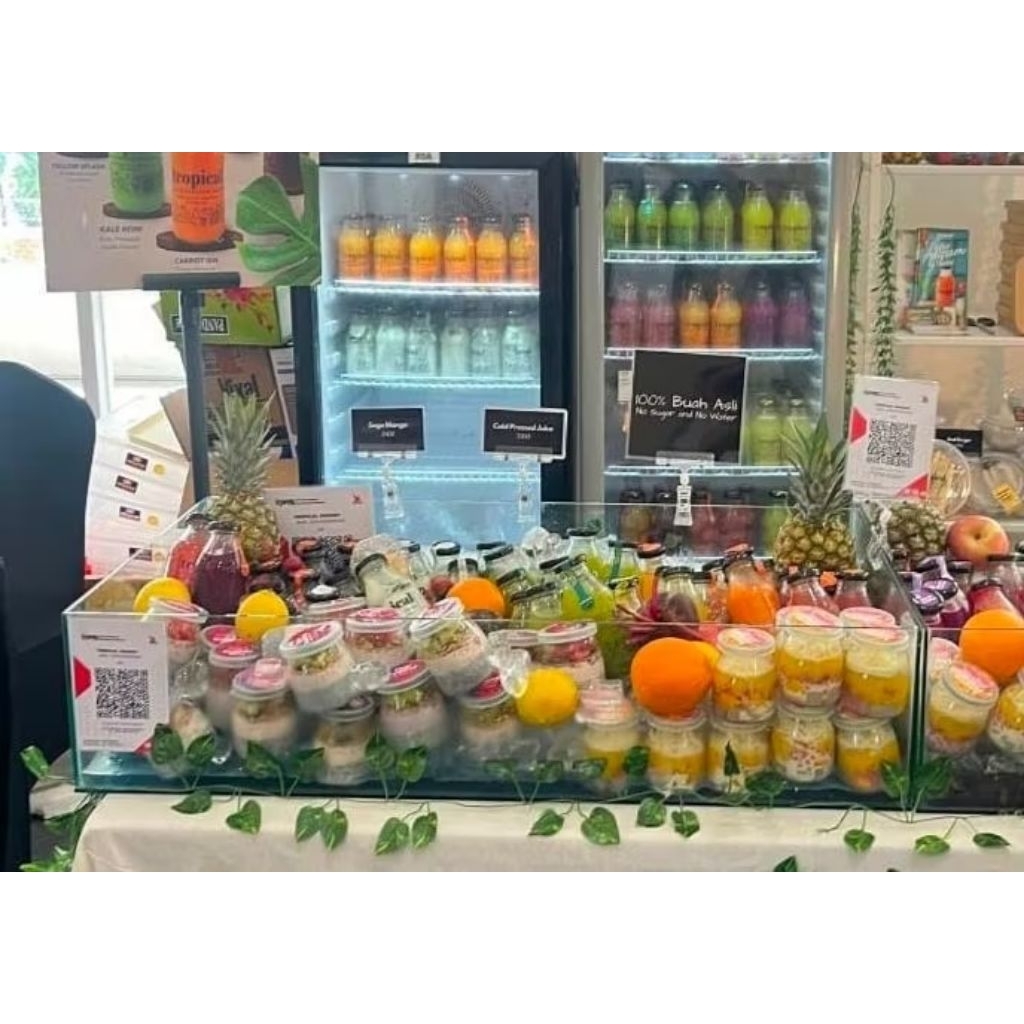 Tempat Jus Buah Es Crystal Akrilik 60x50 T20cm TEBAL 4MM