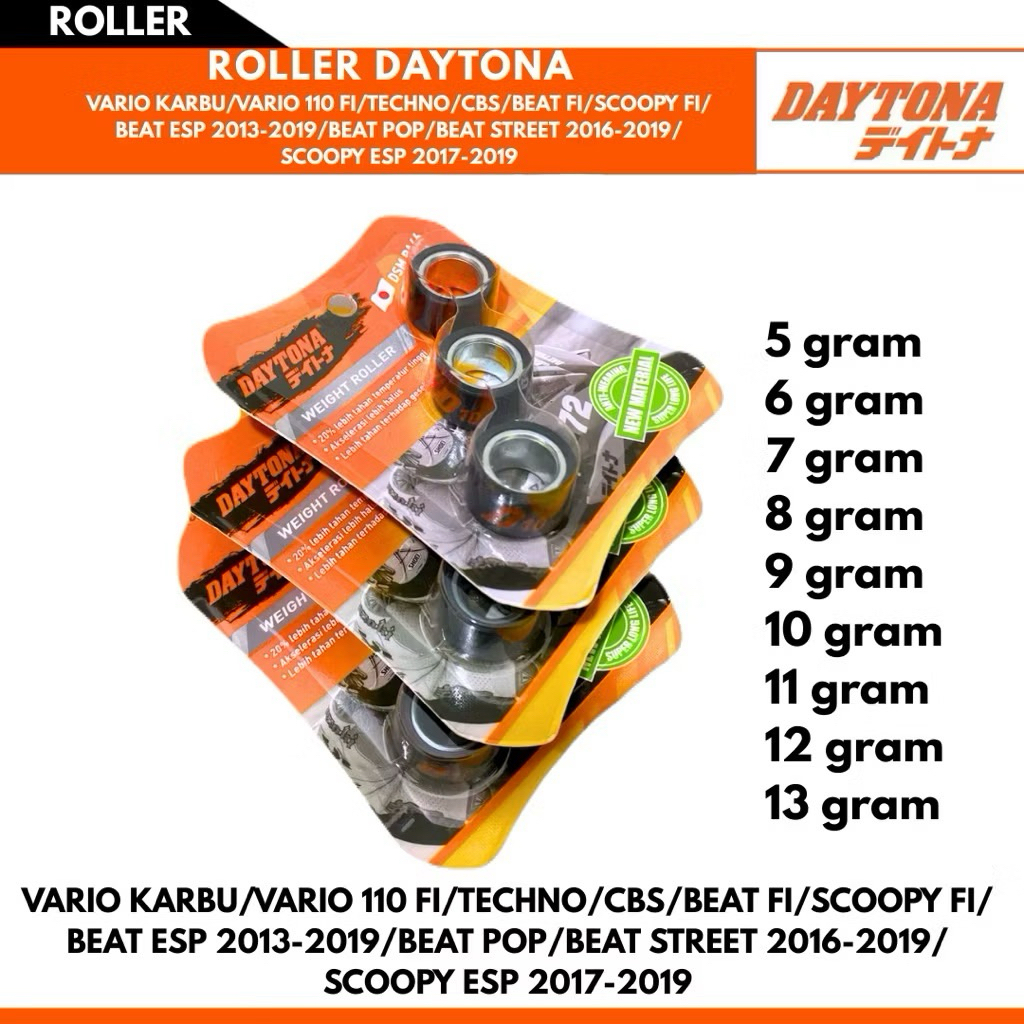 ROLLER DAYTONA VARIO 110 FI/TECHNO/CBS/BEAT FI/SCOOPY FI/BEAT ESP 2013-2019/BEAT POP/BEAT STREET 201