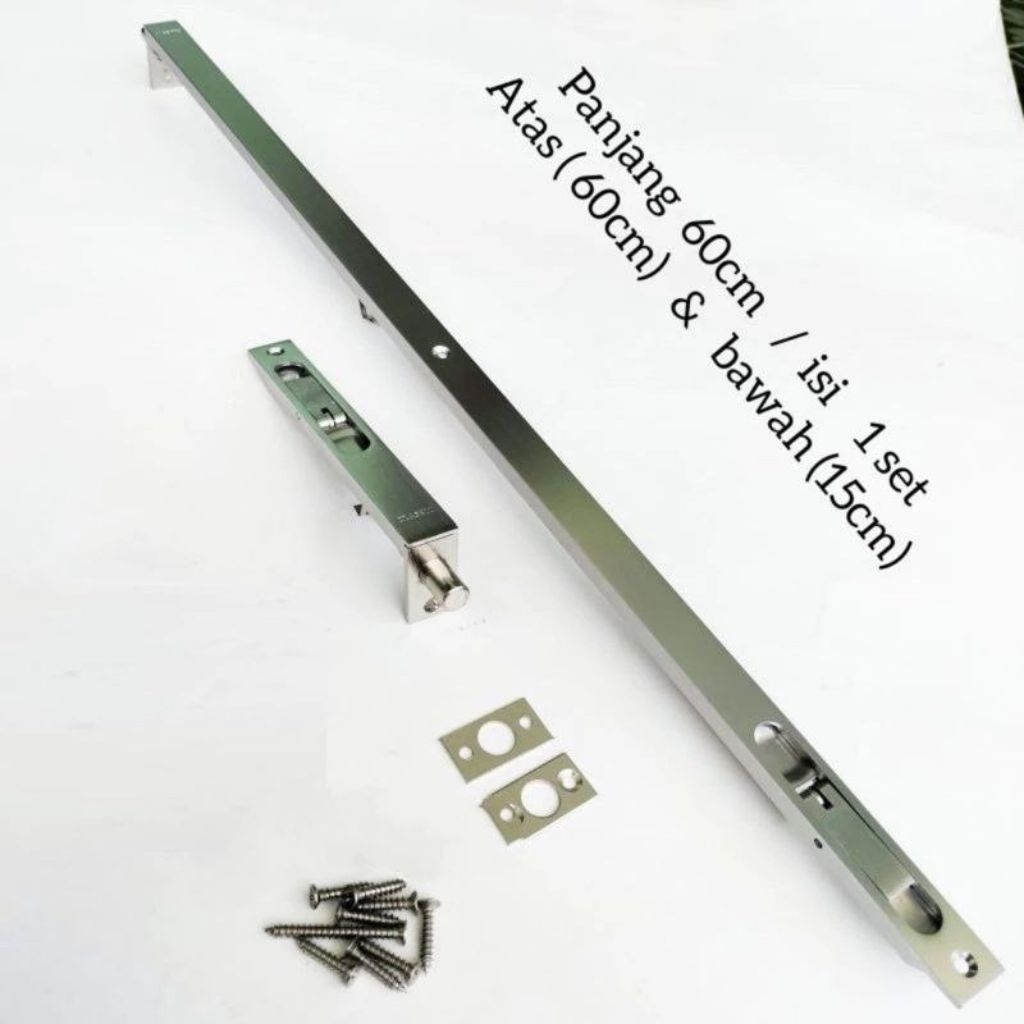 grendel tanam 60cm + 15cm slot kunci pintu tanam grendel slot kunci pintu rumah tanam