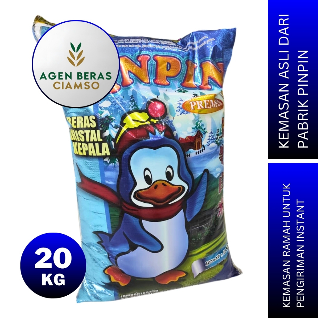 

Beras Pinpin 20kg – Kemasan Ekslusif dan Resmi - Beras Premium Pulen, Putih & Tanpa Pemutih