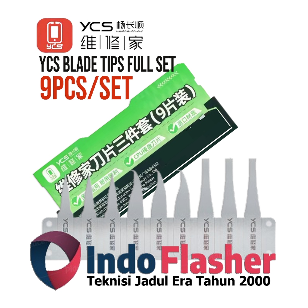 

YCS Blade tips Full Set (9pcs/set) - YCS Mata Pisau IC CPU - Mobile Phone Motherboard Chip Repair - Glue Removal Blade