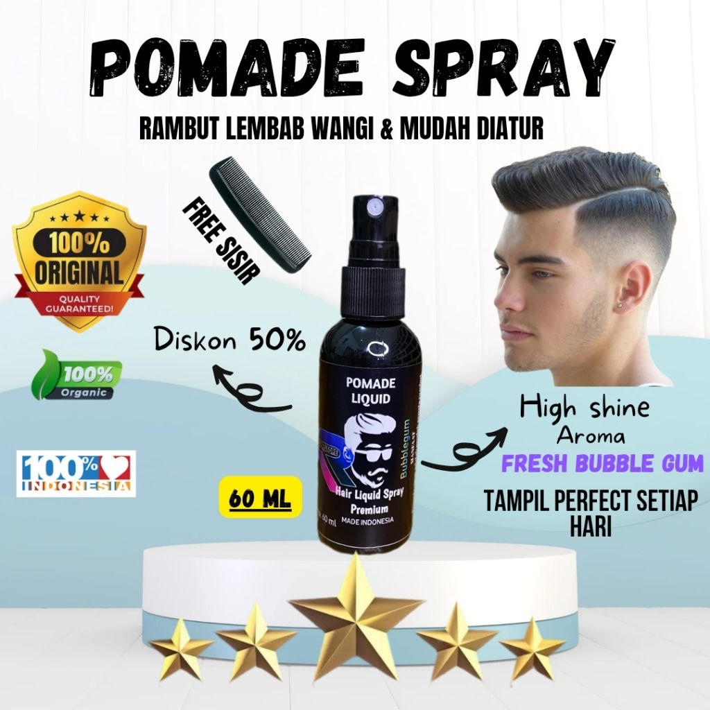 Minyak Rambut Pria Spray Hair Energy 60ml Wangi Sepanjang Hari
