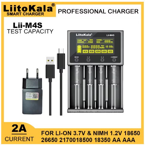 Charger Liitokala M4S / Digital Charger / Litokala Lii-M4S / Baterai Charger / Liitokala Lithium Cha