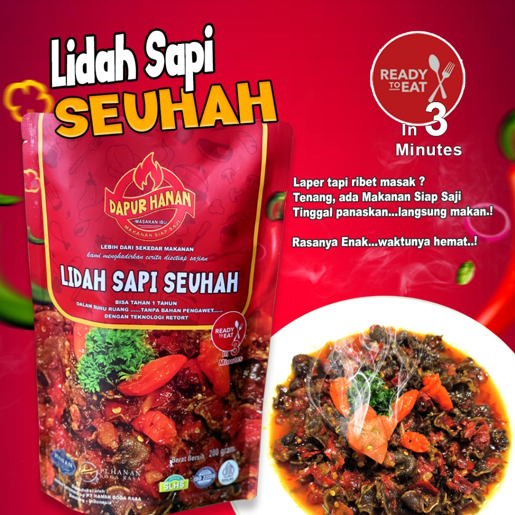 

Dapur Hanan Lidah Sapi Seuhah Makanan Siap Saji - 200 gram