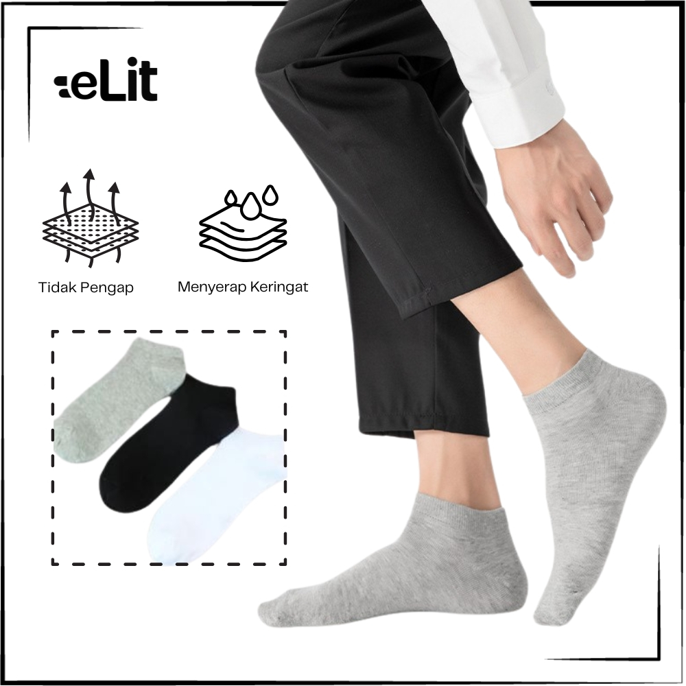 Kaos Kaki Katun Pendek Pria Wanita Engkel Polos Korean Kerja Sekolah