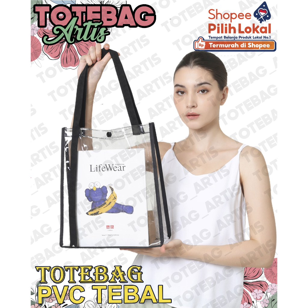 TOTEBAG MIKA PVC TEBAL - TAS HAMPERS MIKA - TAS BELANJA FULL MIKA - MIKA PVC TEBAL