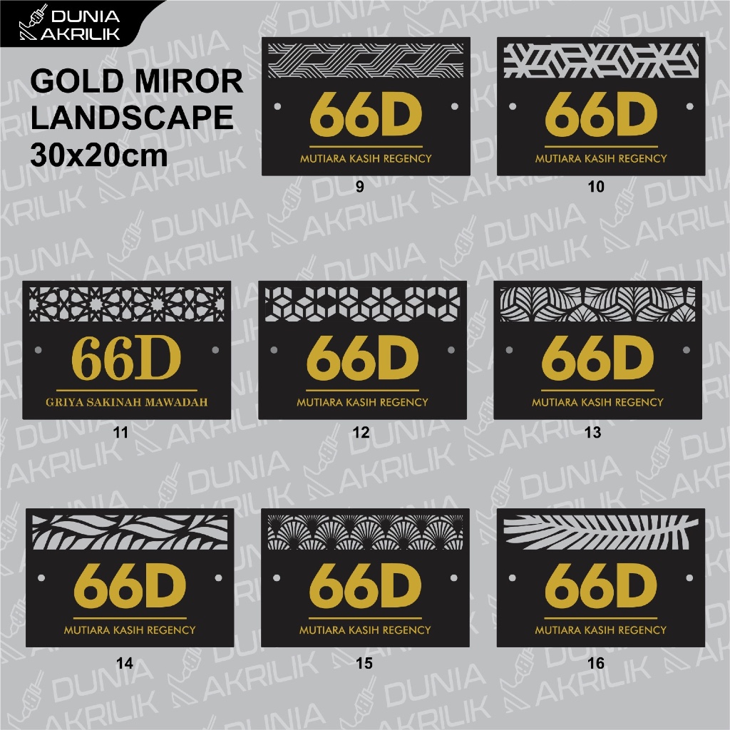 Papan Nomor Rumah Akrilik Type Aesthetic Minimalis Modern Laser Cutting + Free Pen Stainless Plat No