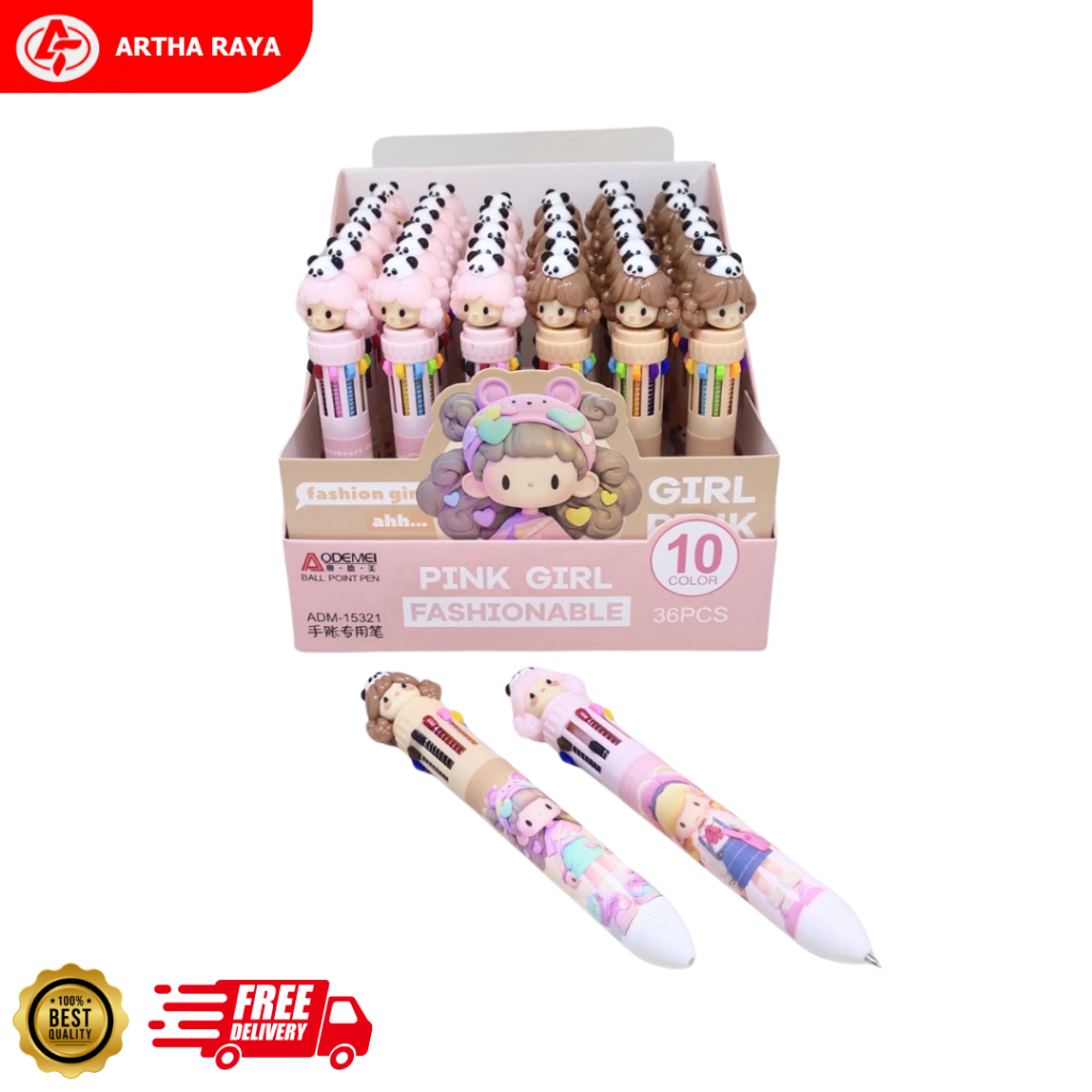 

Pena Pulpen Ballpen 10 Warna Aodemei ADM-15321 [ 1 Pcs ]