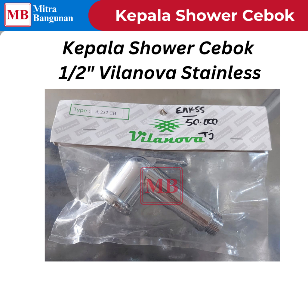 VILANOVA KEPALA SHOWER CEBOK 1/2" STAINLESS