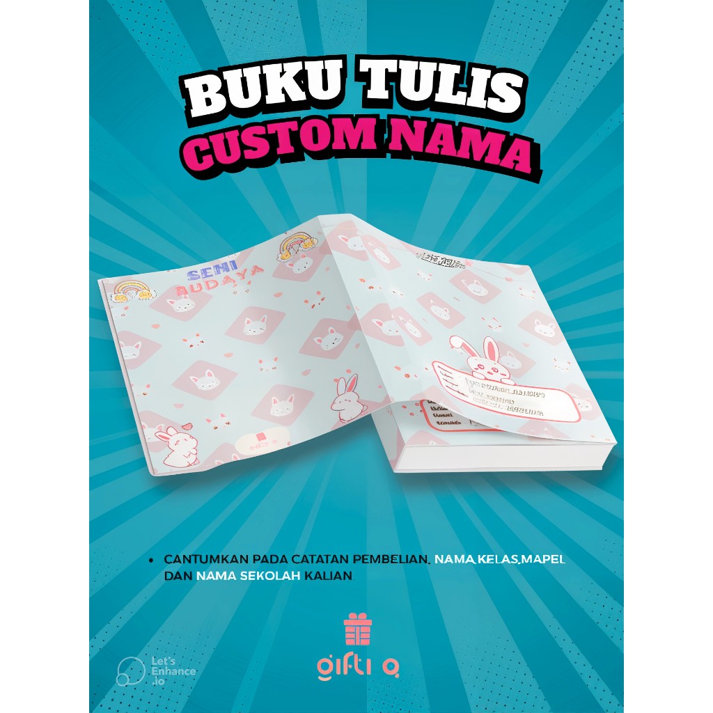 

Buku tulis warana + Bisa custom Nama,Mapel dan Sekolah