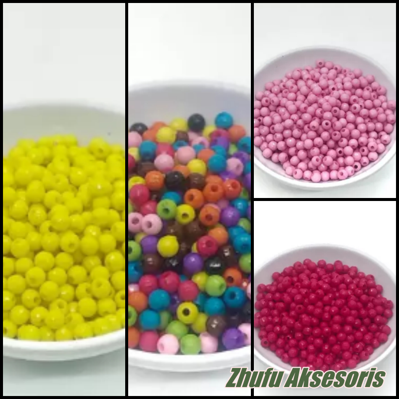 1 Pon Manik Dop Mote Melamin Bola Dunia 4mm