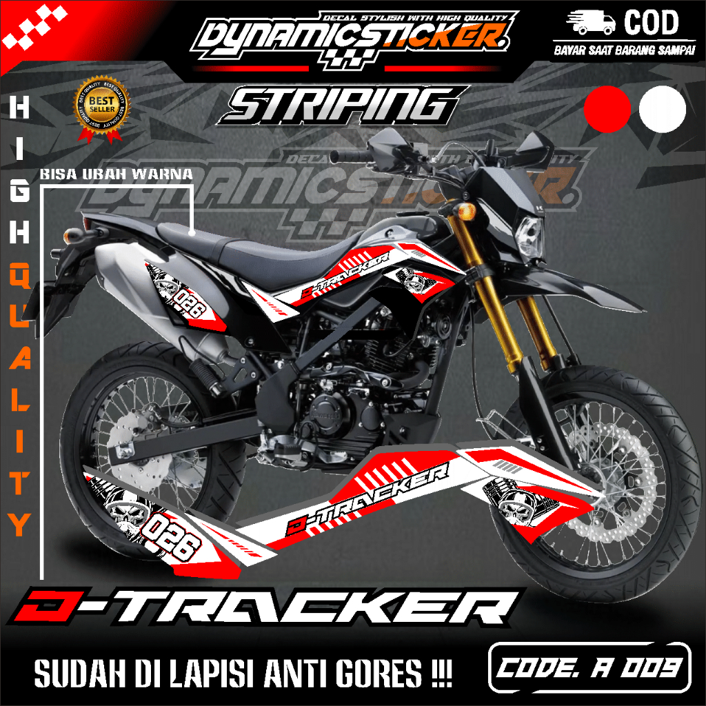 (COD) STICKER MOTOR KEREN STRIPING KAWASAKI DTRACKER150 SE Variasi Original-Sticker Variasi Kawasaki