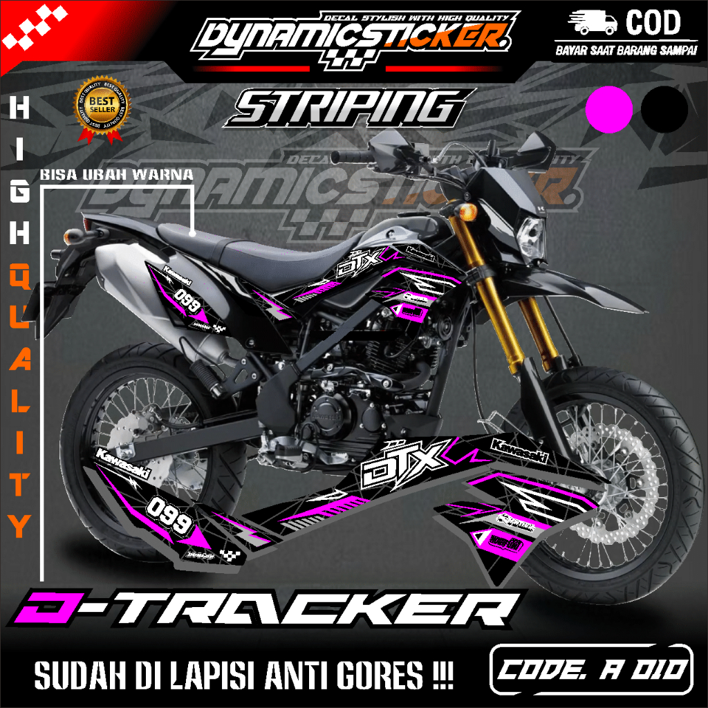 (COD) STICKER MOTOR KEREN STRIPING KAWASAKI DTRACKER150 SE Variasi Original-Sticker Variasi Kawasaki