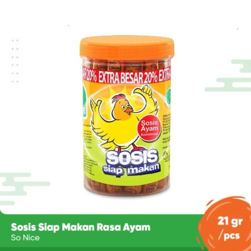 

So Nice Sosis Siap Makan Rasa Ayam 1 Karton (6 Toples x 24 Pcs x 21 gr)