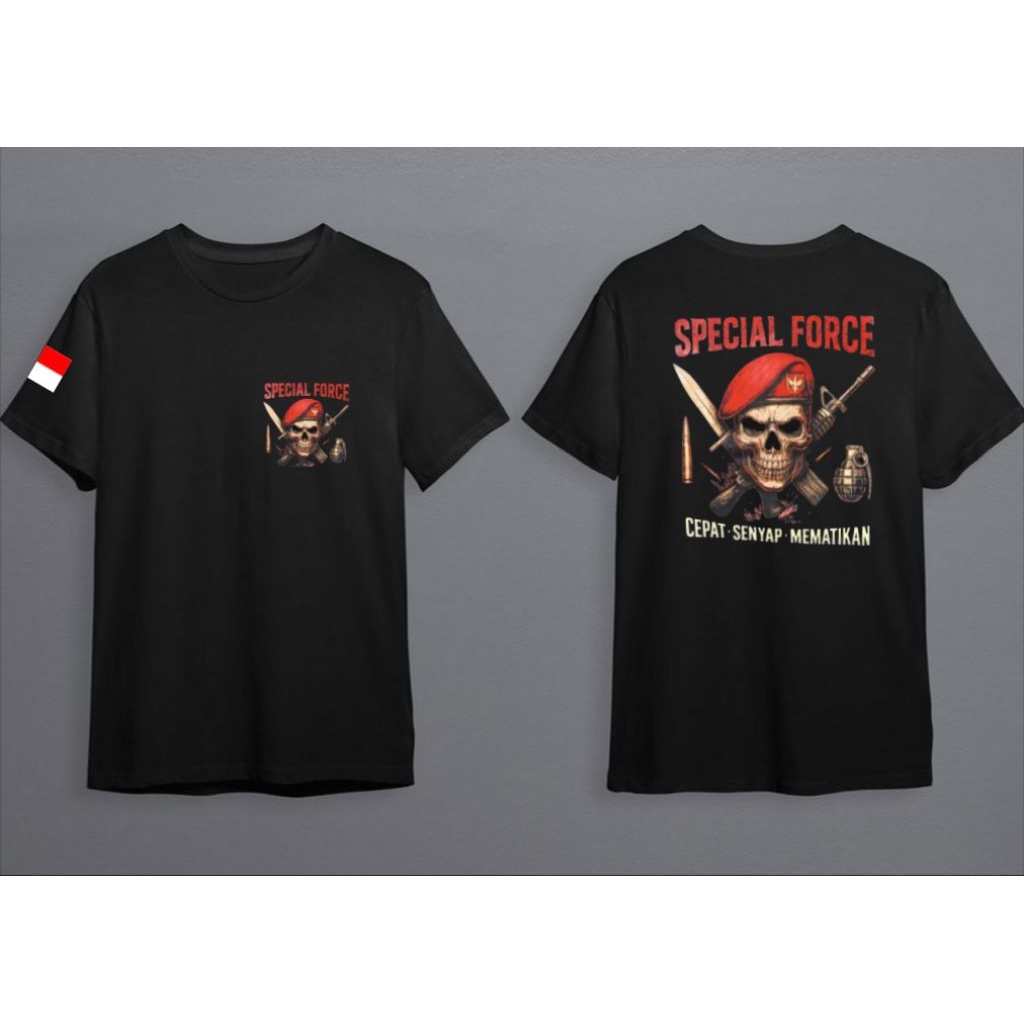 KAOS TNI  SPESIAL FORCE - Cepat Senyap Mematikan Baju pria Keren & Bahan Adem Nyaman