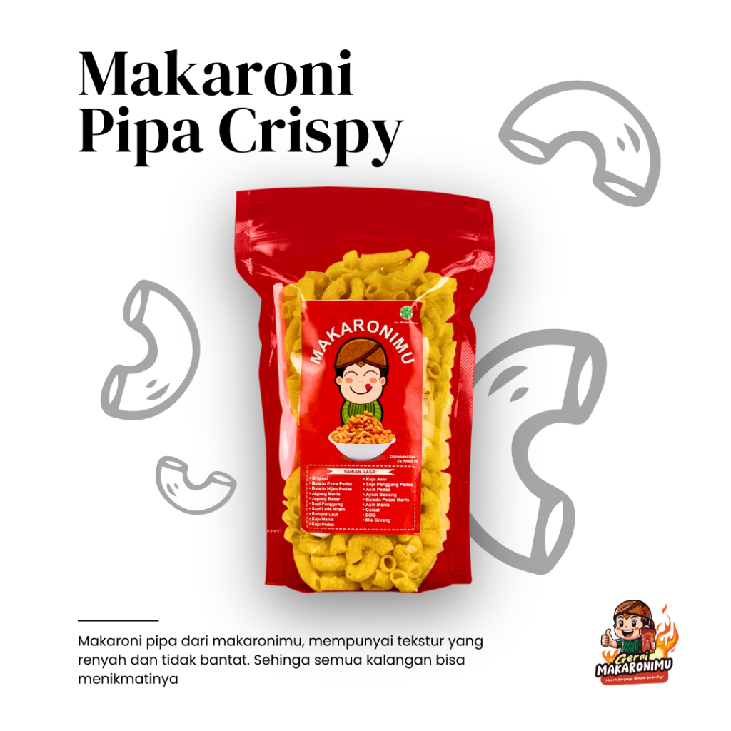 

Gerai Makaronimu | MAKARONI PIPA | Makaroni Pedas / Makaroni Pedas Daun Jeruk / Pedas / Makaroni