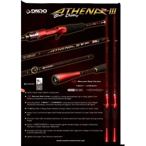 Joran Daido BC Athena III pro series Baitcasting 180 - Joran pancing
