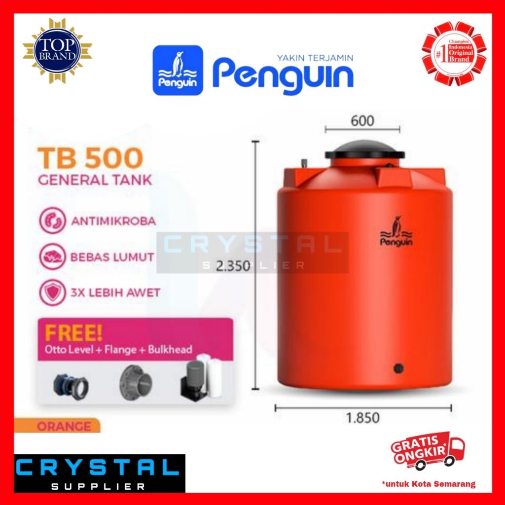 Tangki Air PENGUIN TB 500 Orange / Biru 5100 Liter TB500 Toren Tandon Torn Pingiun 5000