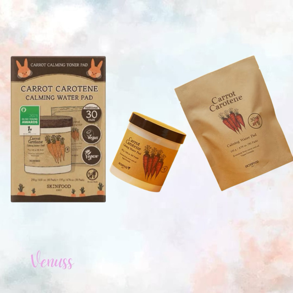 READY STOK SKINFOOD Carrot Carotene Calming Water pad SKINFOOD Carrot Carotene Calming Water Pad