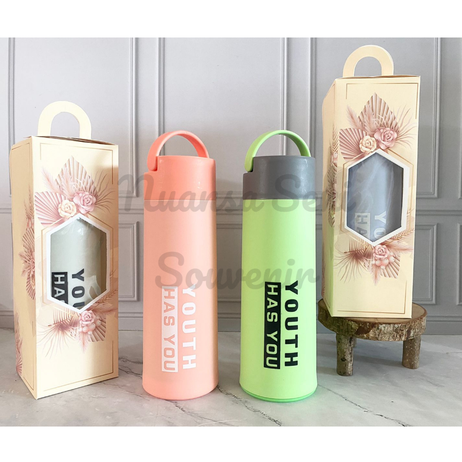 Botol Youth Tumbler Minum Kaca Termos Travel Beling Souvenir Botol Tumbler Kemas Paper Box
