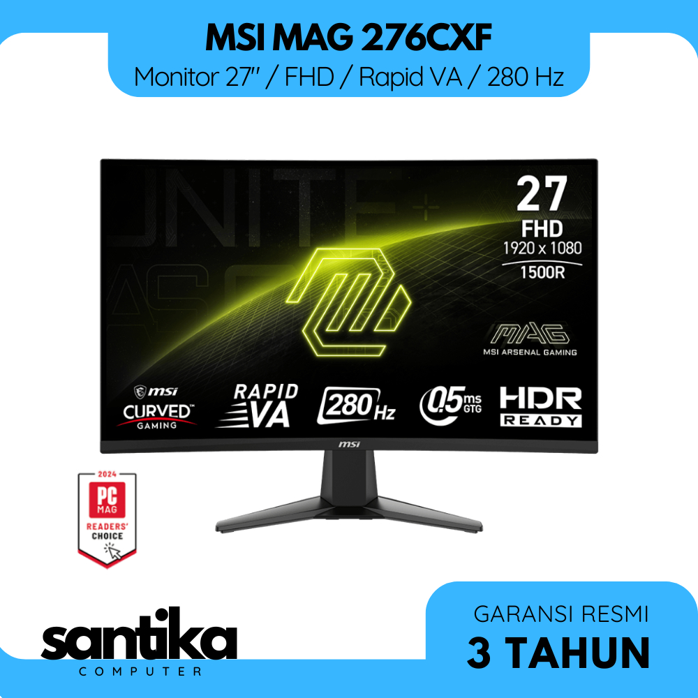 MSI Monitor Gaming 27 Inc MAG 276CXF - Rapid VA 280Hz