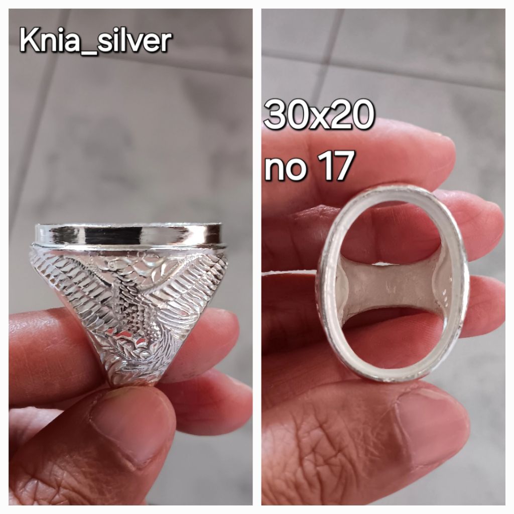 emban / ring perak motip burung