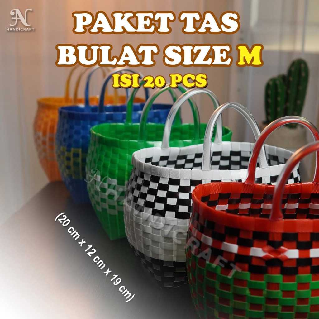 

Tas anyaman paket 20 Pcs M{3kg} tas hajatan,model unik warna cerah|Bahan Full glossy kaca A