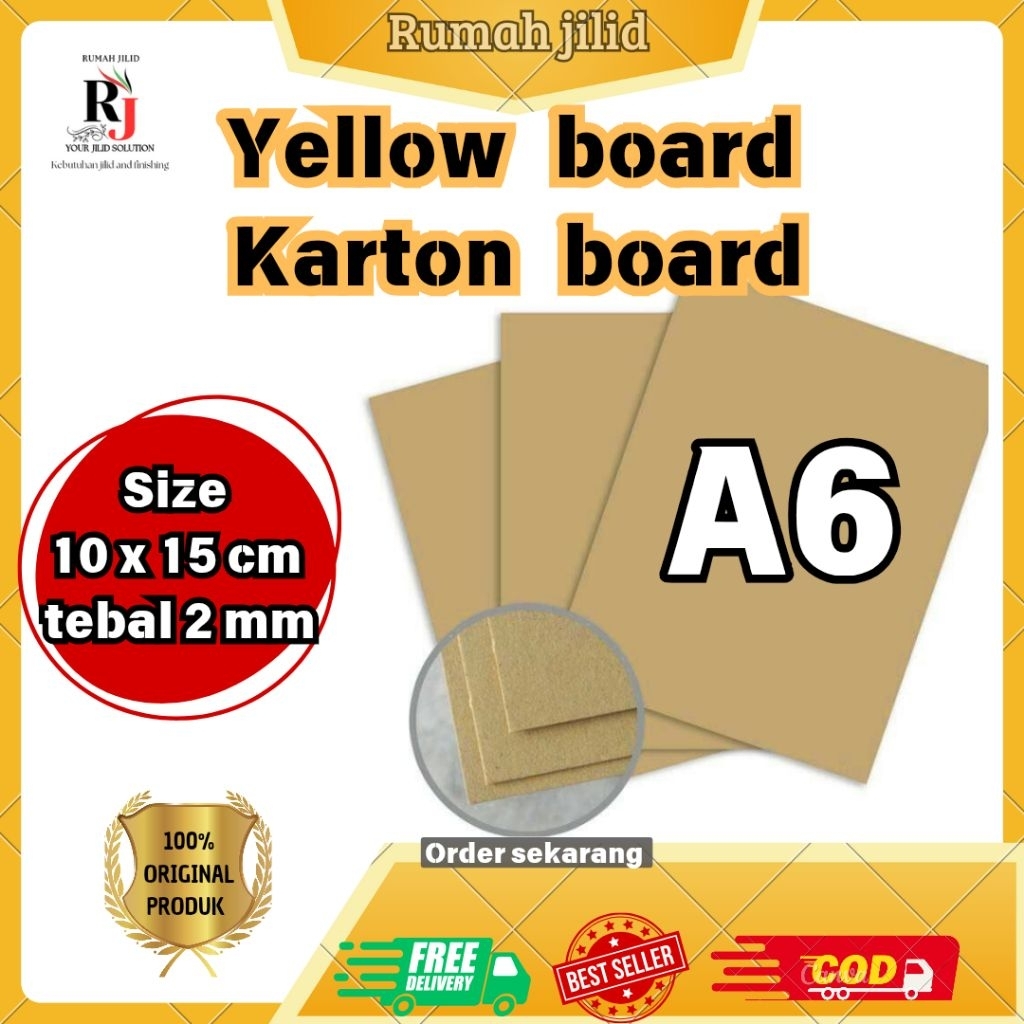 

yellow board Karton board 30 A6 TERMURAH