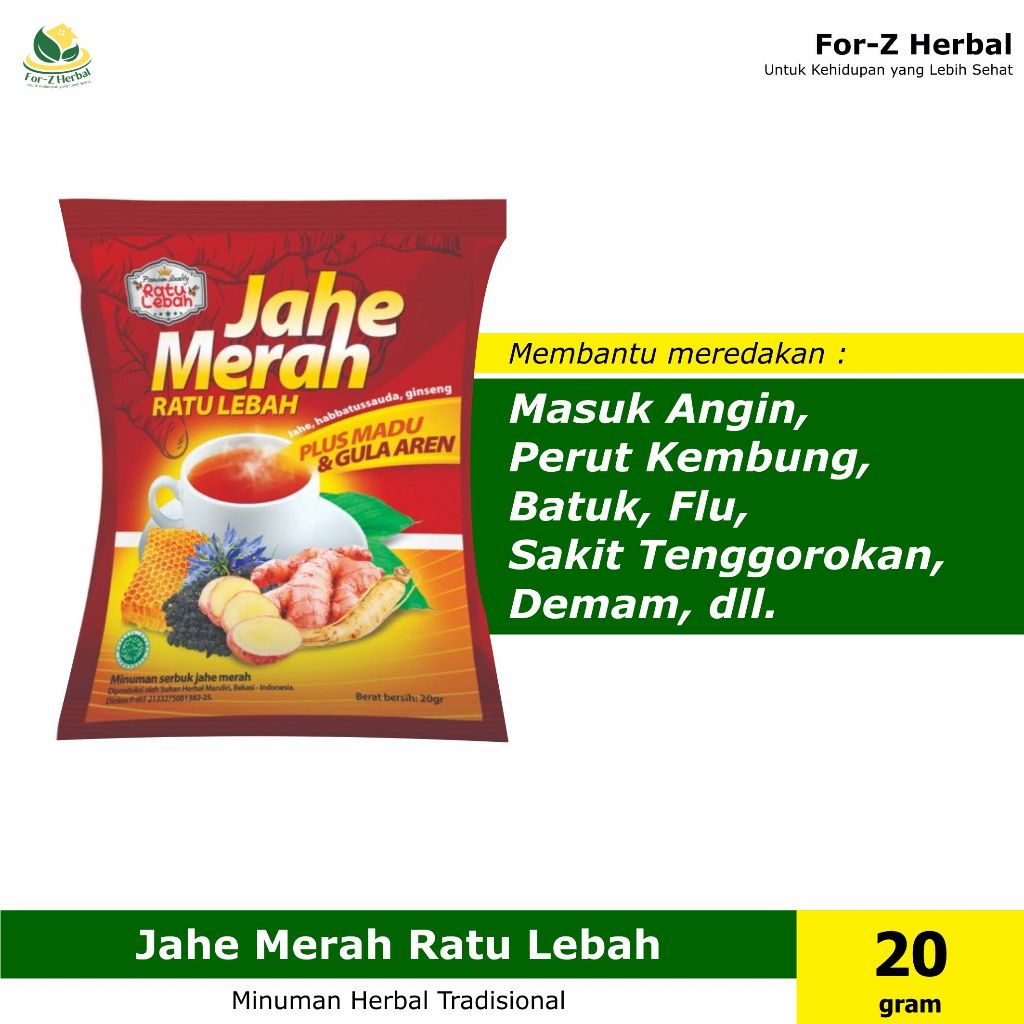 

Jahe Merah Ratu Lebah Plus Gula Aren 10 sachet Minuman Herbal Tradisional