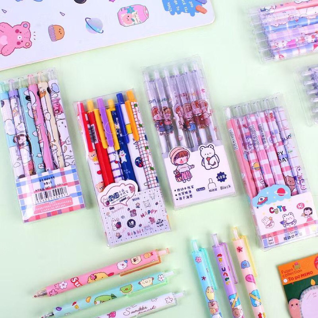 

Pulpen Gel 0.5mm | Pen Bolpoin Tinta Gel Cair Model Cetekan | Pena Aesthetic (Dijual Perpcs)