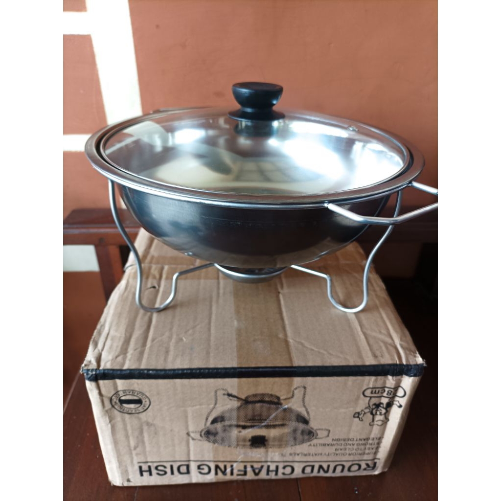 Panci Prasmanan Bulat Tutup Kaca