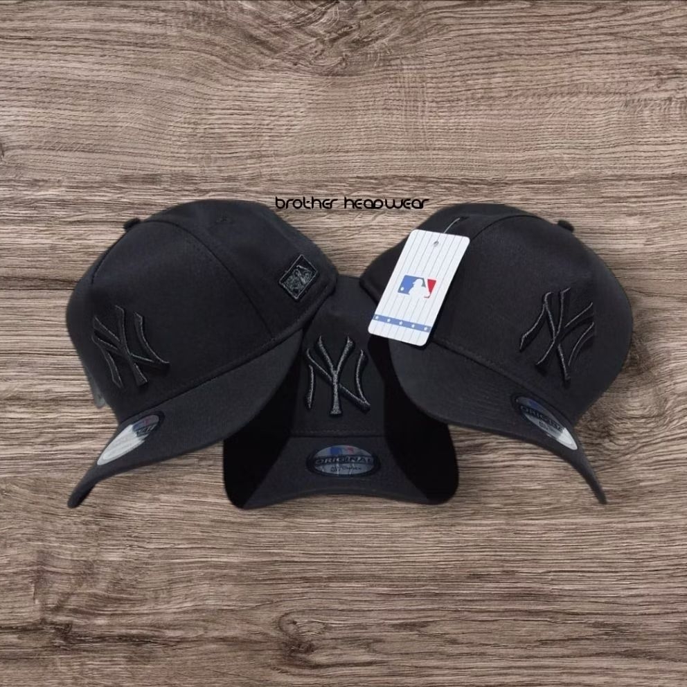 Topi Baseball NY Full Black Logo Bordir MLB Club