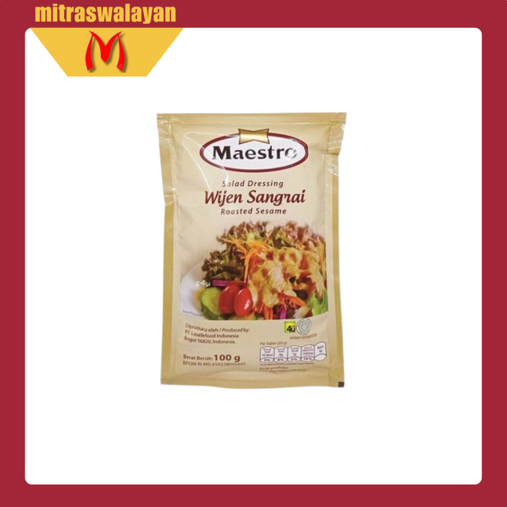 

MAESTRO Salad Dressing Wijen Sangrai Roasted Sesame Kemasan Sachet Ekonomis 100 gr