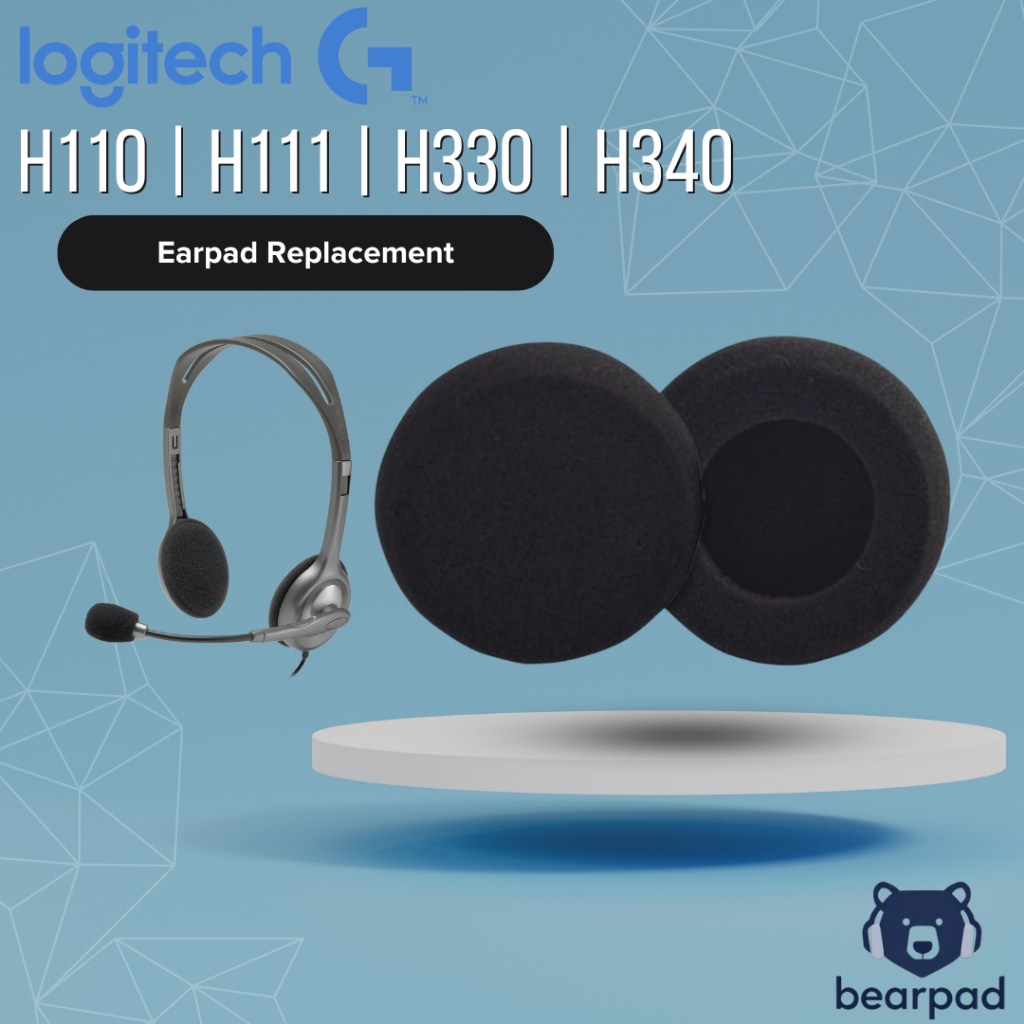 Earpad Logitech Headset Logitech H110 H111 H330 H340 Earcup Pengganti Busa Foam Headset Replacement 