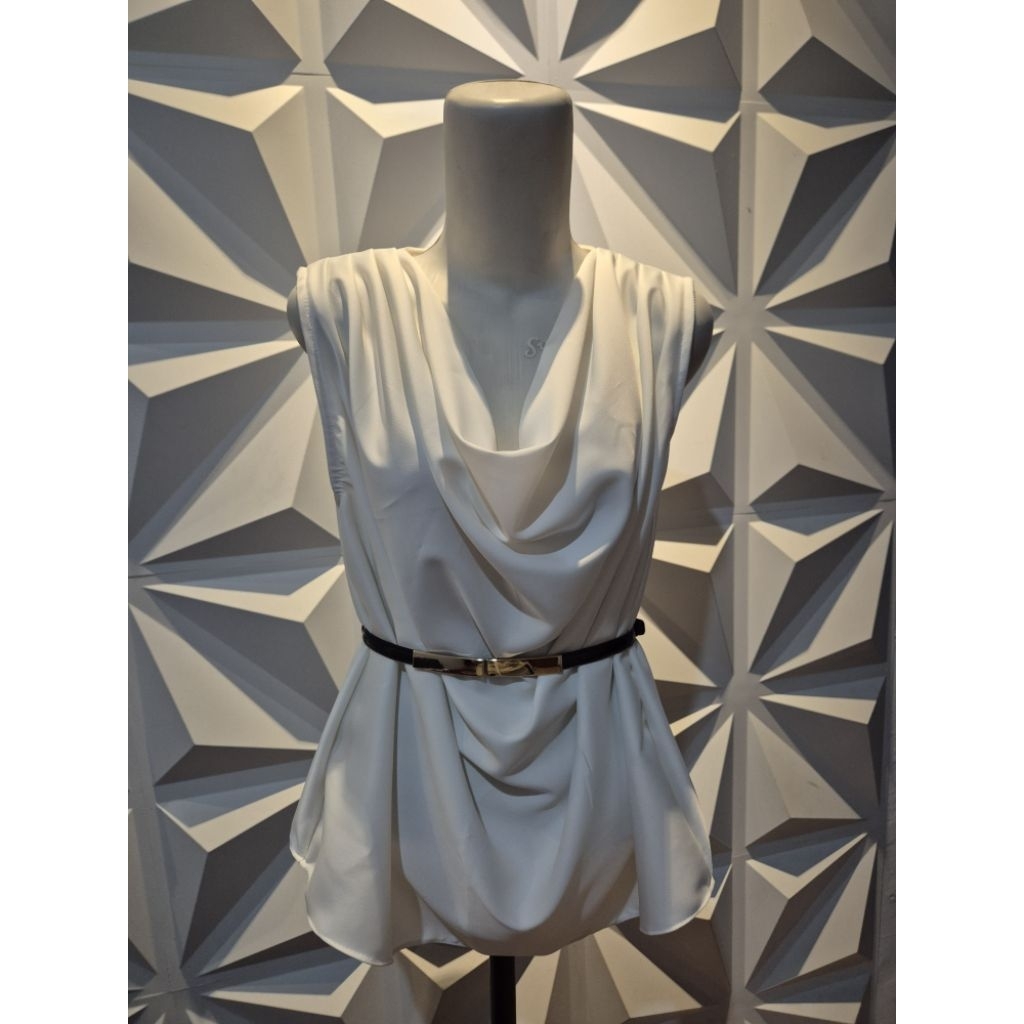 Atasan satin | ruffle dada | drape