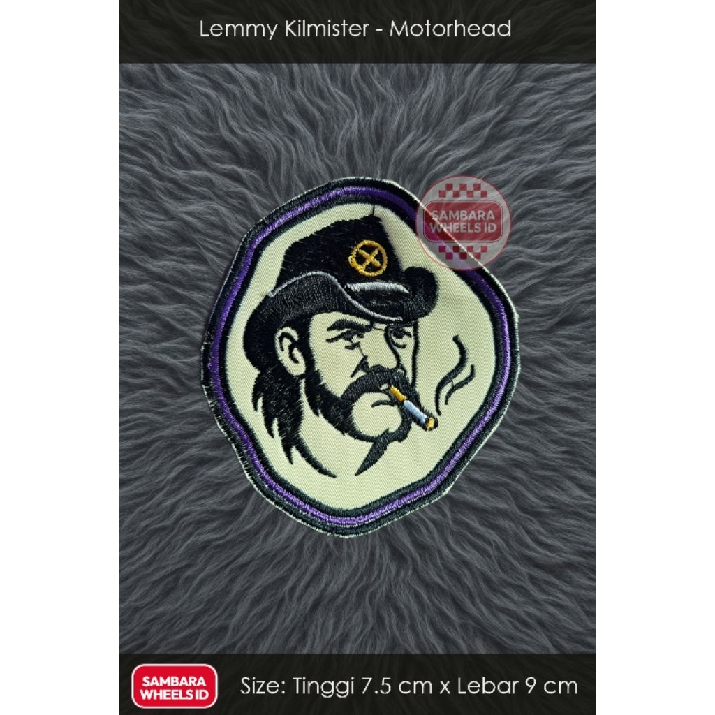 Patch Bordir Emblem Jaket/Kemeja/Vest/Totebag/Tas/Topi (Lemmy Kilmister – Motorhead)