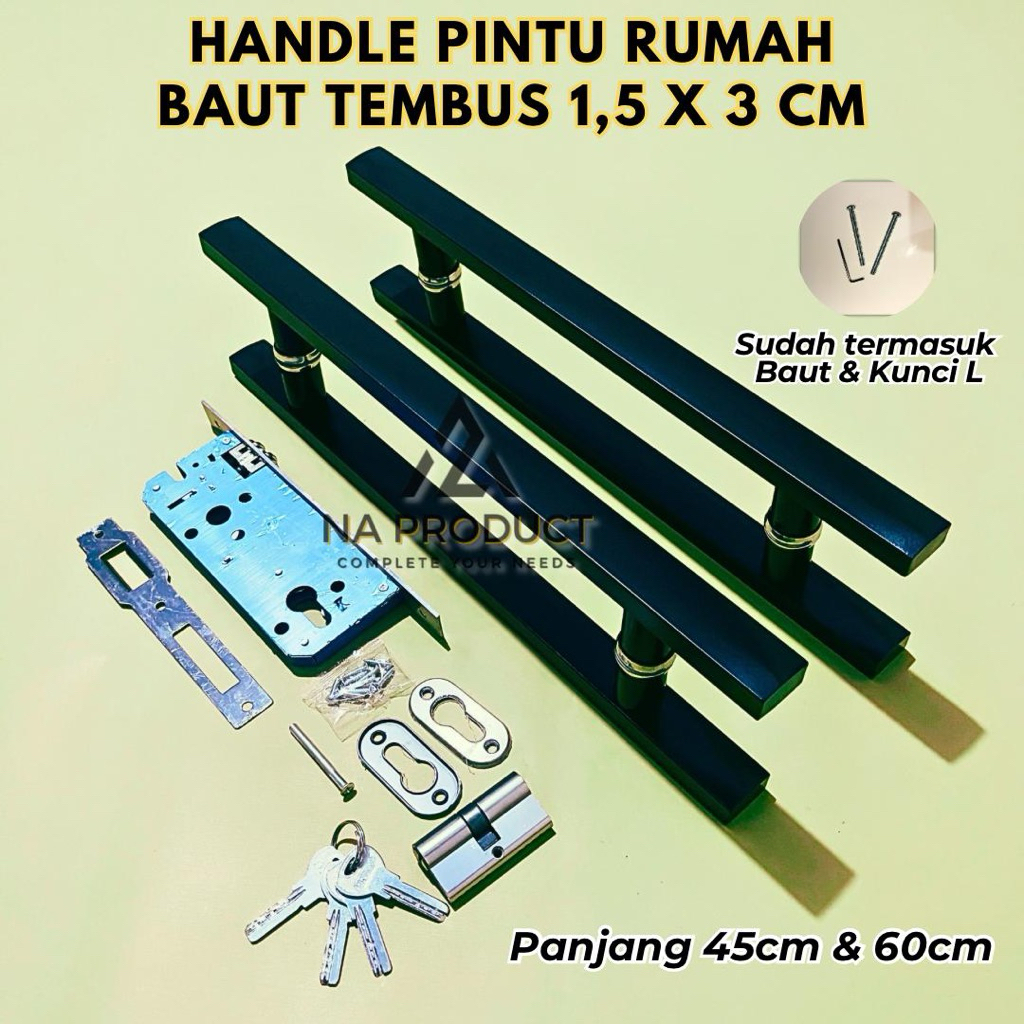 Handle Pintu Rumah Stainless Gagang Pintu Rumah 45cm 60cm