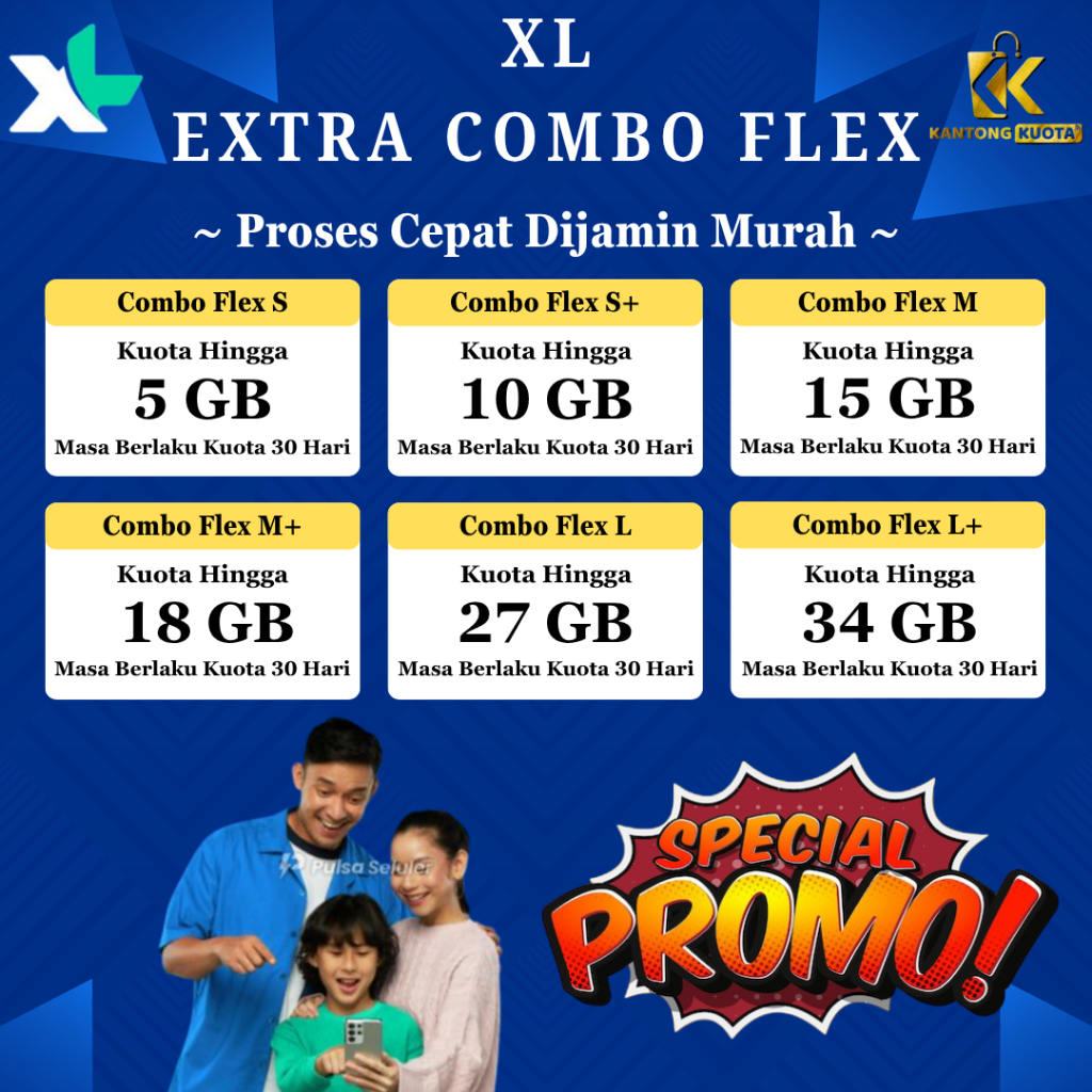 [KUOTA MURAH] Paket Data KUOTA XL XTRA COMBO FLEX, XL EXTRA COMBO, XL HOTROAD