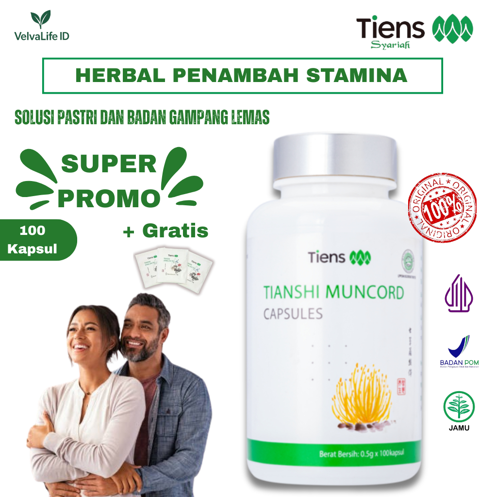 Produk Obat Herbal Daya Tahan Tubuh Penguat Paru & Ginjal –TIENS Muncord 100 Kapsul