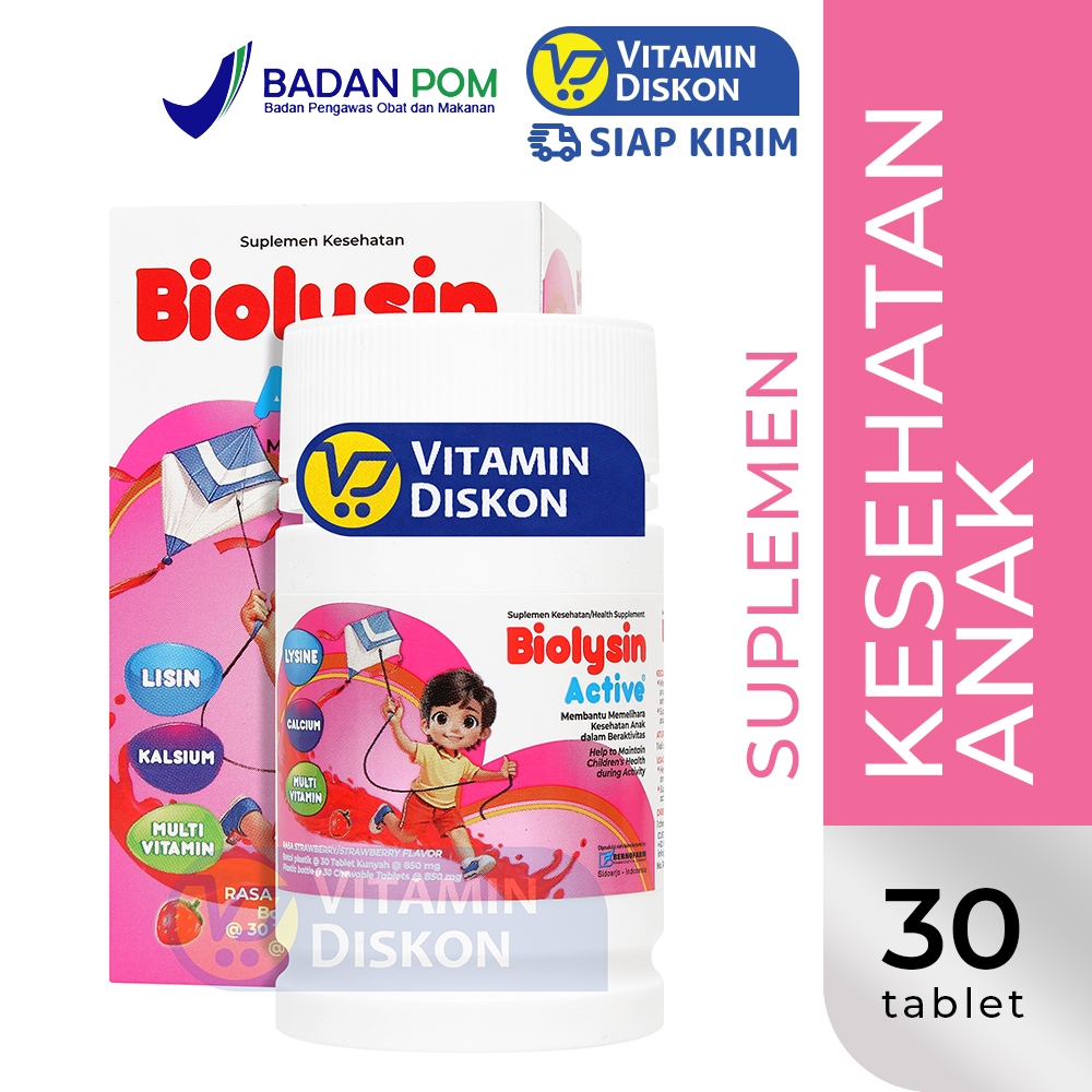 BIOLYSIN ACTIVE ISI 30 TABLET | Multivitamin Penambah Nafsu Makan, Berat Badan Bertambah