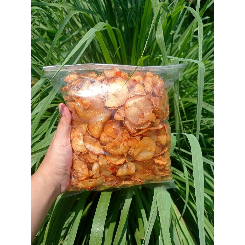 

Keripik Singkong Pedas Manis Homemade – Gula Merah Asli Tanpa Pengawet ½kg