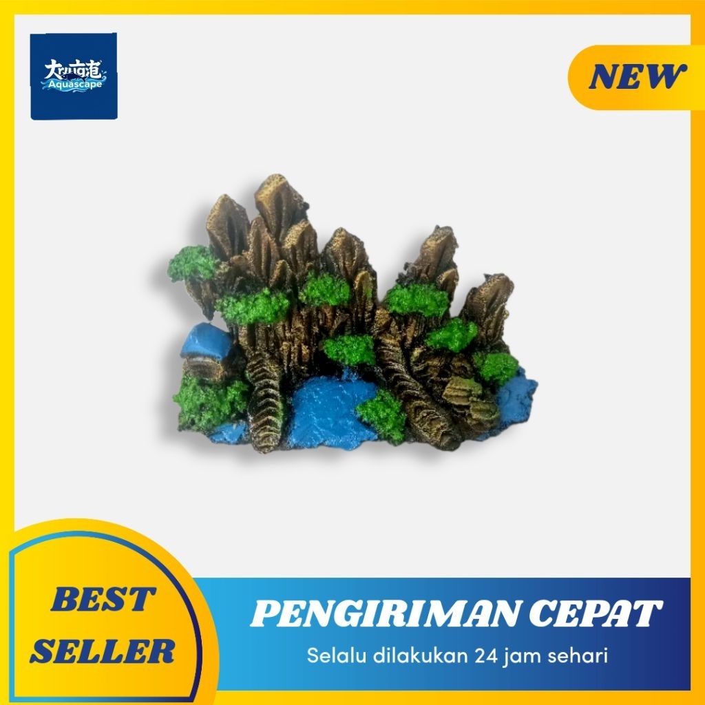 Tebing aquascape variasi batu karang