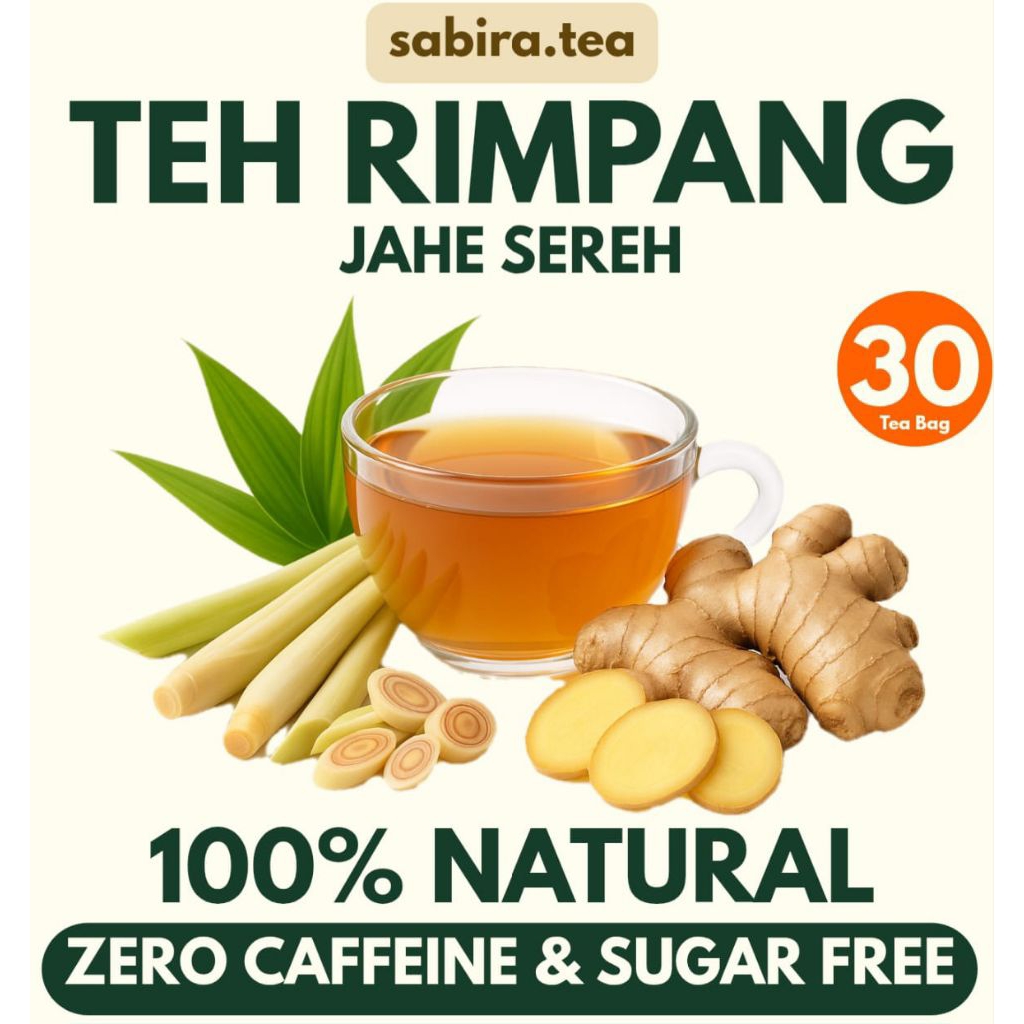 

Teh Herbal Jahe Sereh 30 Tea Bag – Atasi Asam Lambung, Hangatkan Tubuh AlamiTeh Rempah Jahe Sereh – 30 Kantong | Tanpa Kafein, Aman untuk Lambung
