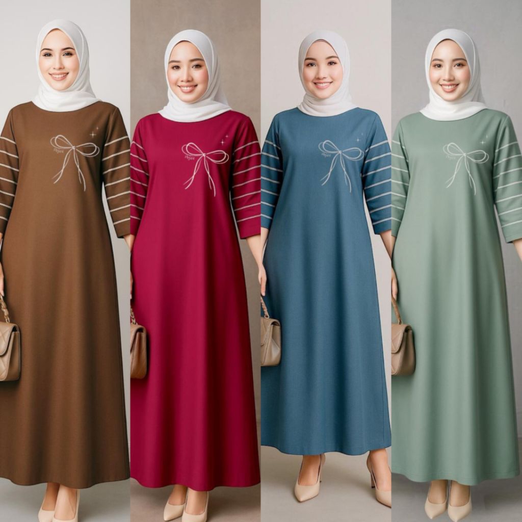 GAMIS POJEE/MIDIDRESS LENGAN SALUR/MIDI KAOS POLOS/DRESS KAOS COMBAD 20S/LONGDRESS KAOS/MIDI SABLON