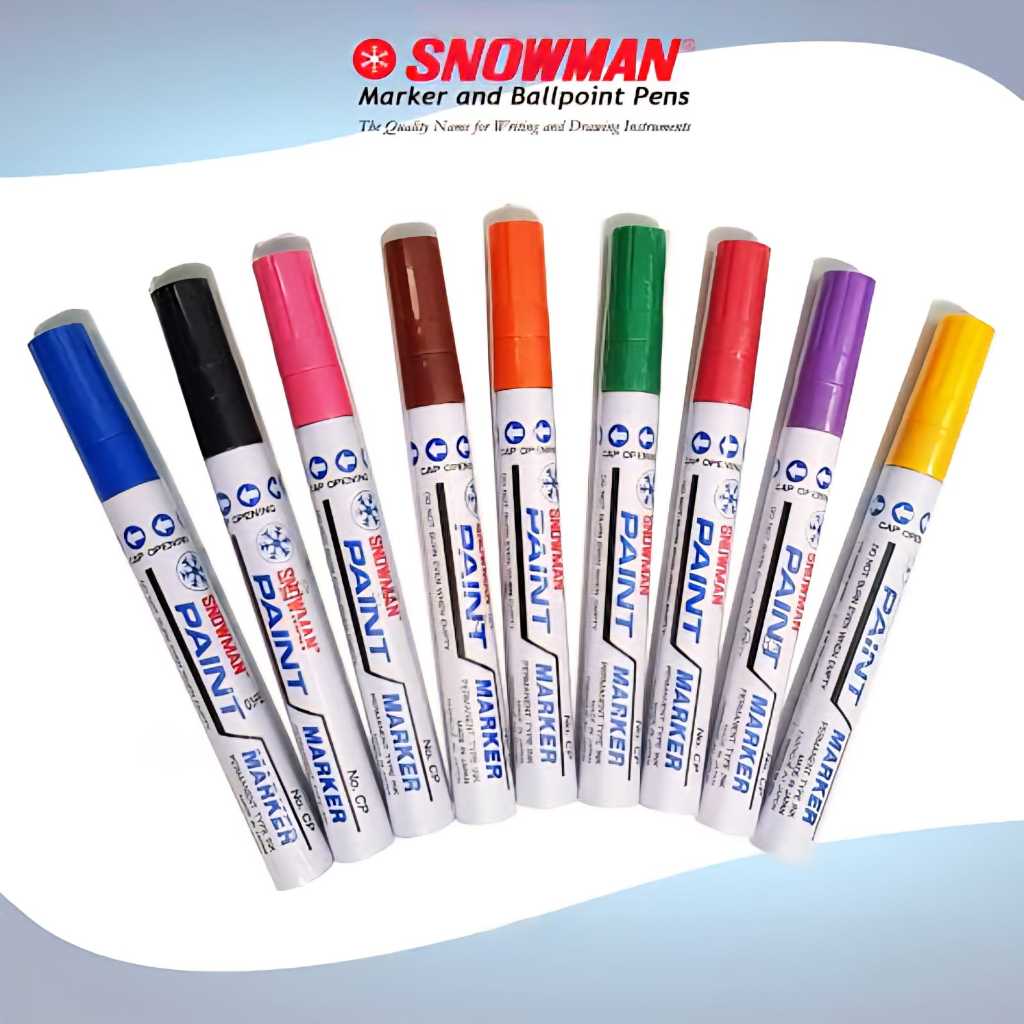 

SNOWMAN Spidol Paint Marker bisa di KAYU & BESI Variasi Warna JUAL SATUAN