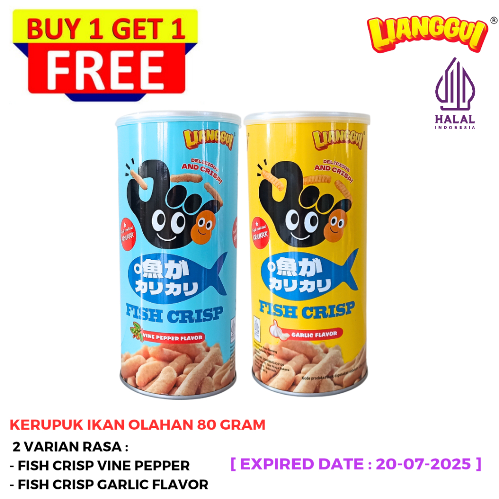 

[BUY 1 GET 1 FREE] Lianggui Kerupuk Ikan Olahan Fish Crisp 80 Gr